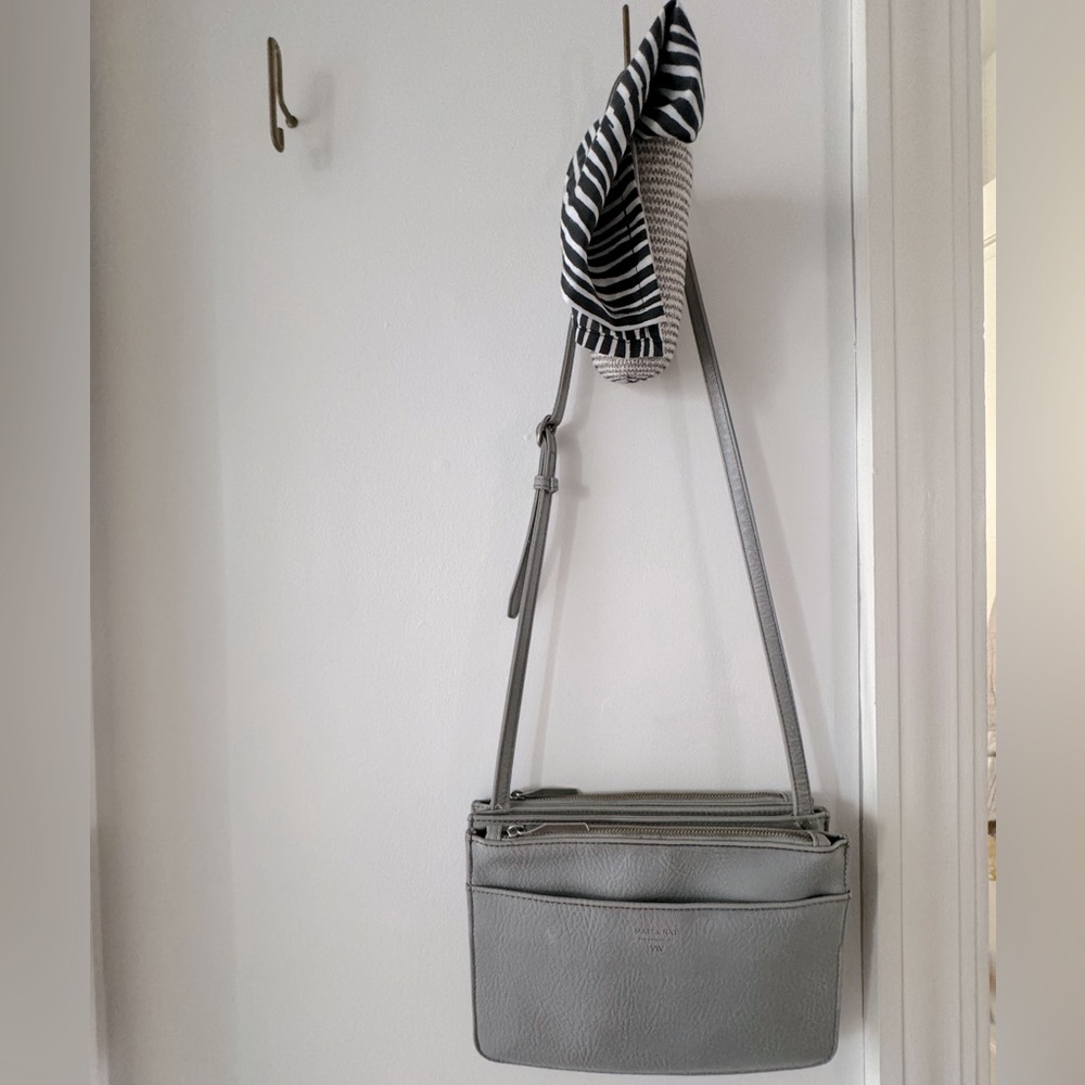 Matt & Nat gray leather Cross-Body/Shoulder Bag
